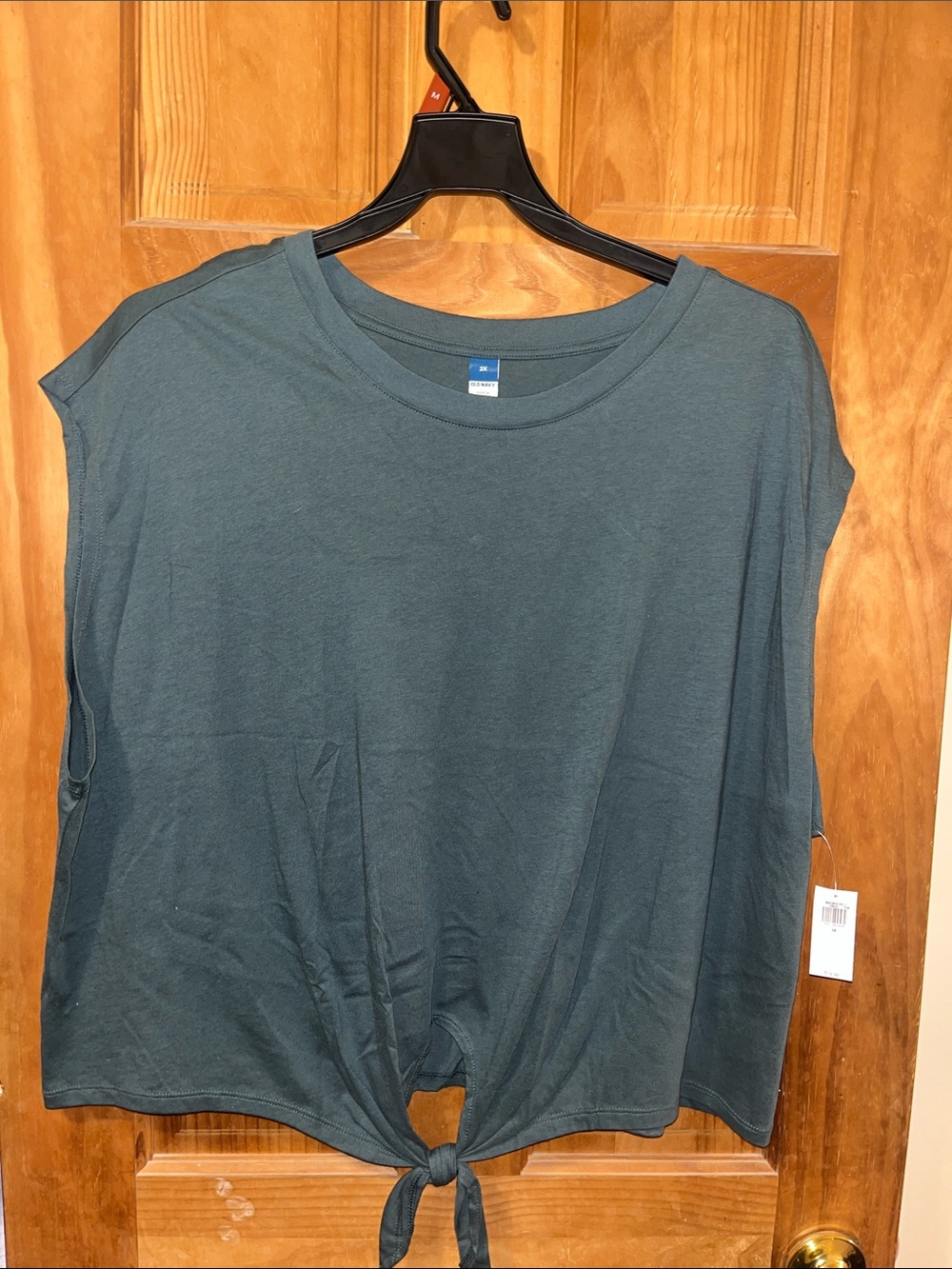Old Navy Teal Tie-Front Crop Top